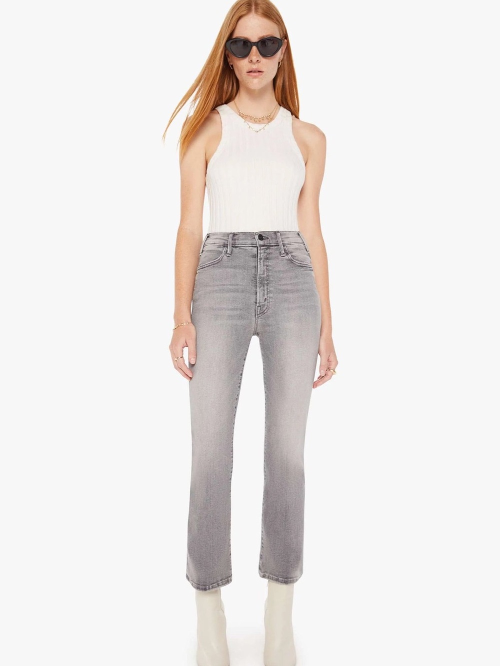 MOTHER the hustler ankle Jeans in Gray Wash size 25